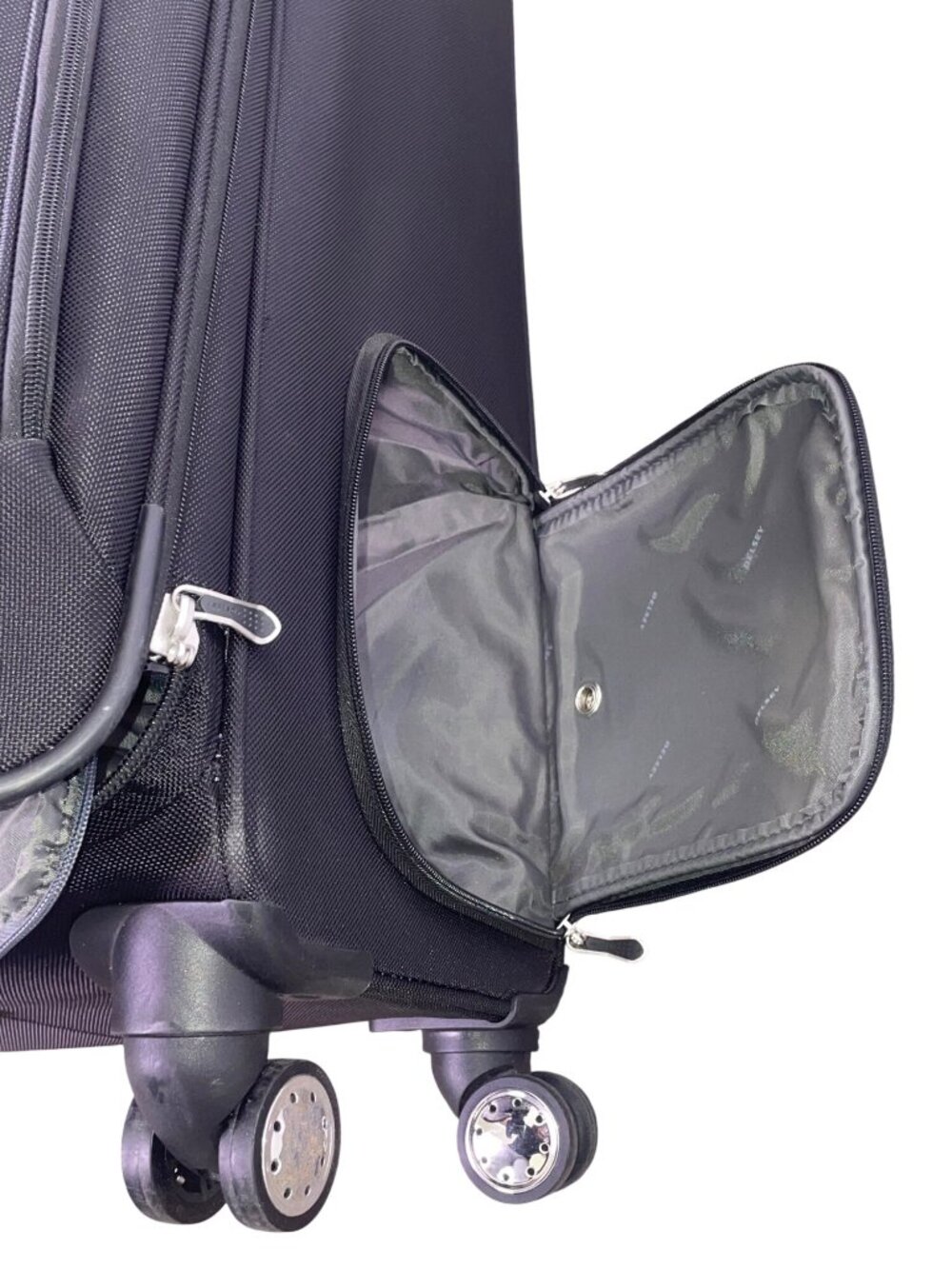 Delsey Unisex Black Expandable Spinner Wheels Rolling Travel Suitcase  Luggage - Picture 10 of 12